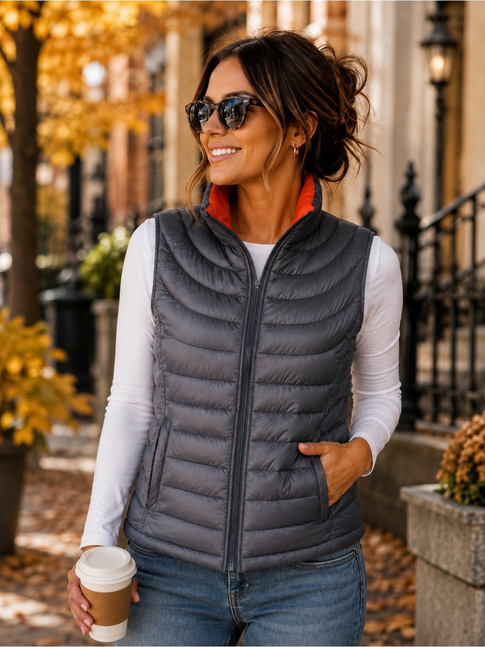 Bernardo Bright Orange Goose Down Puffer Jacket
